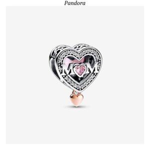 Pandora Two-tone Openwork Mom & Heart Charm